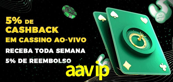 Promoções do cassino ao Vivo aavip
